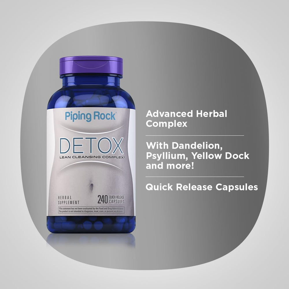 Piping Rock Detox Cleanse pills dispensed for daily routine use.
