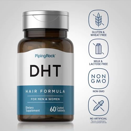 Piping Rock DHT Advanced Hair Formula features saw palmetto and pumpkin seeds for potential hair wellness