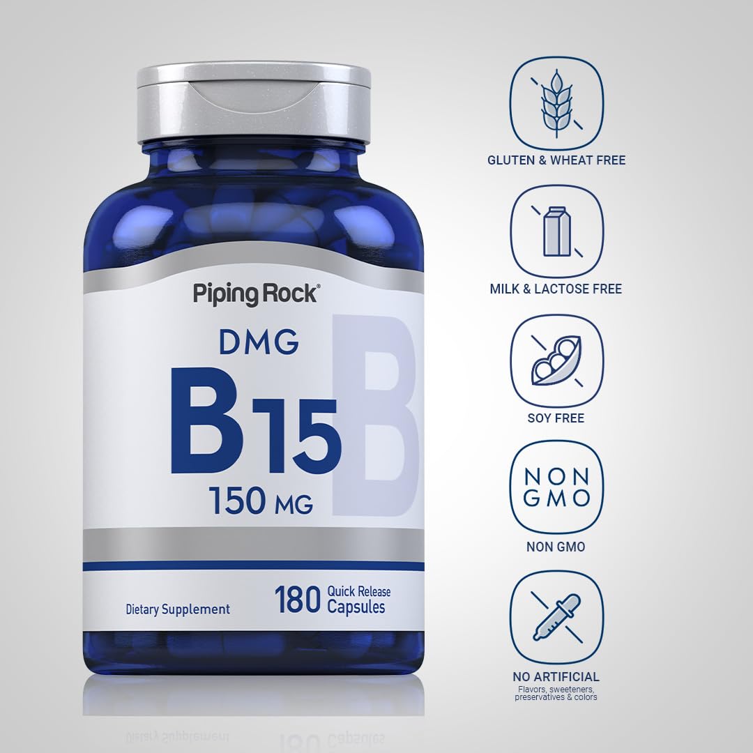Piping Rock DMG B15 bottle label showing 150 mg DMG