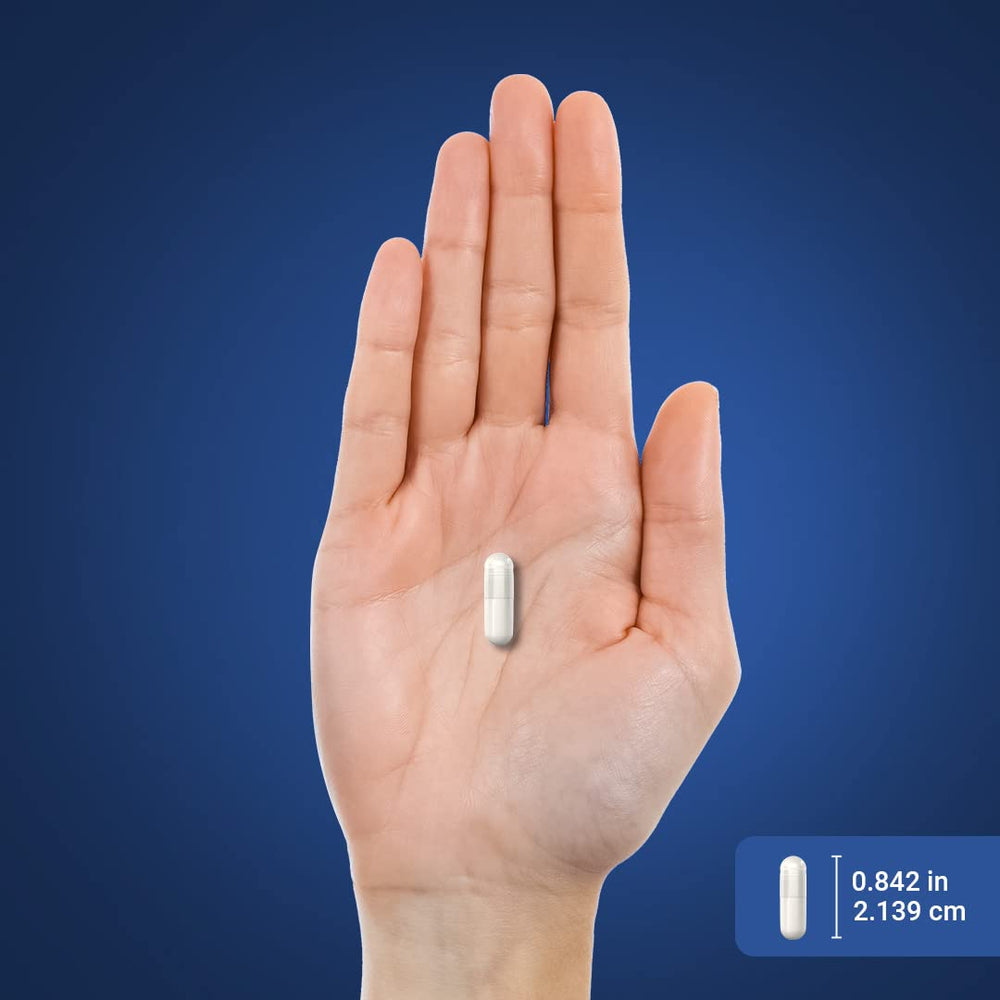 Capsules and bottle highlight 150 mg per capsule