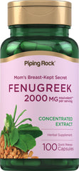 Piping Rock Fenugreek capsules bottle front view