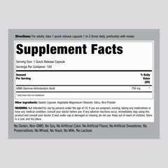 GABA supplement bottle side view