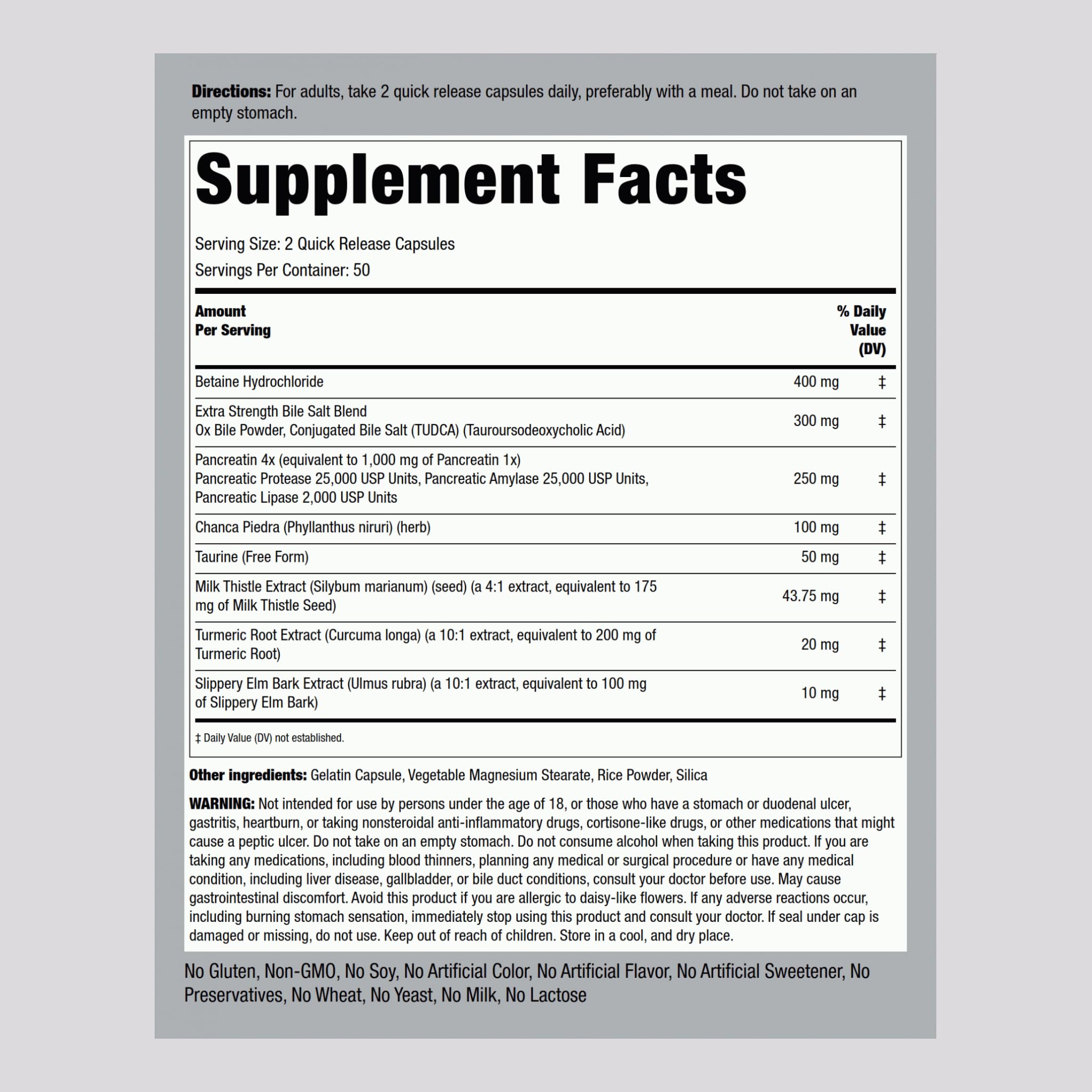 Piping Rock Gallbladder Supplement bottle close-up