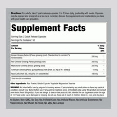 Piping Rock Ginseng Complex Capsules bottle side view