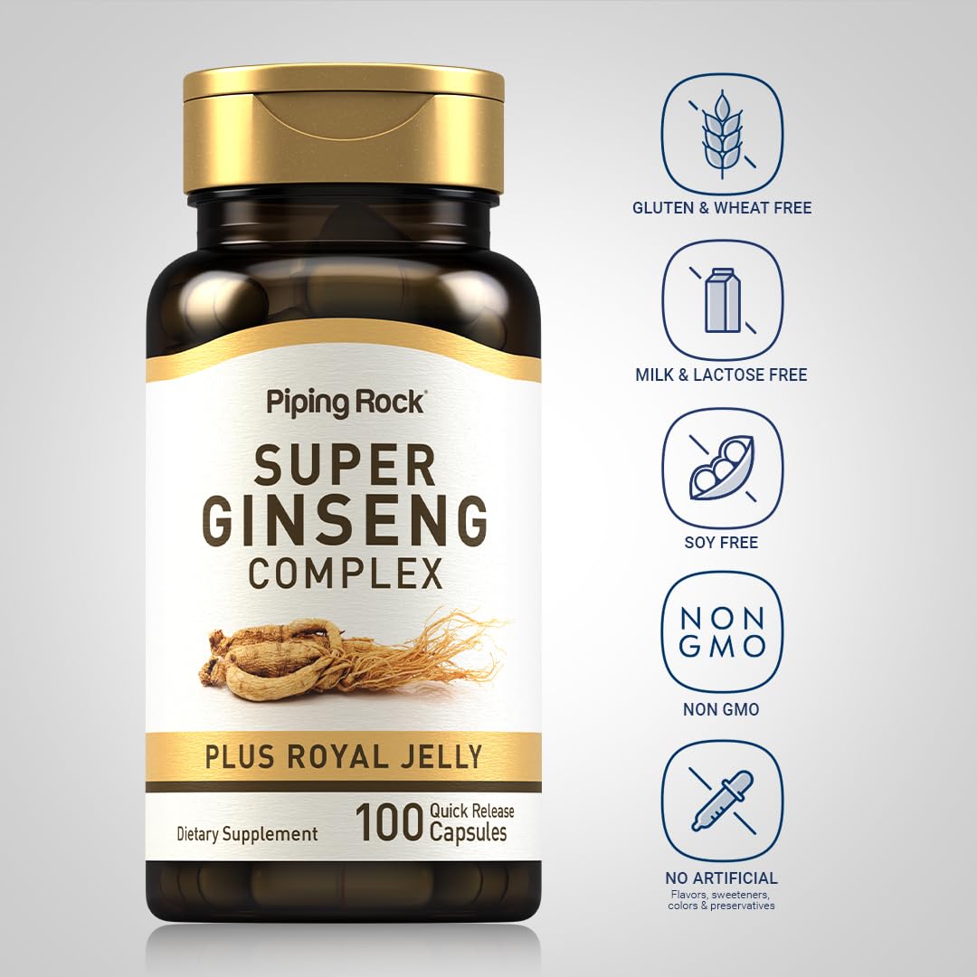 Piping Rock Ginseng Complex Capsules label close-up