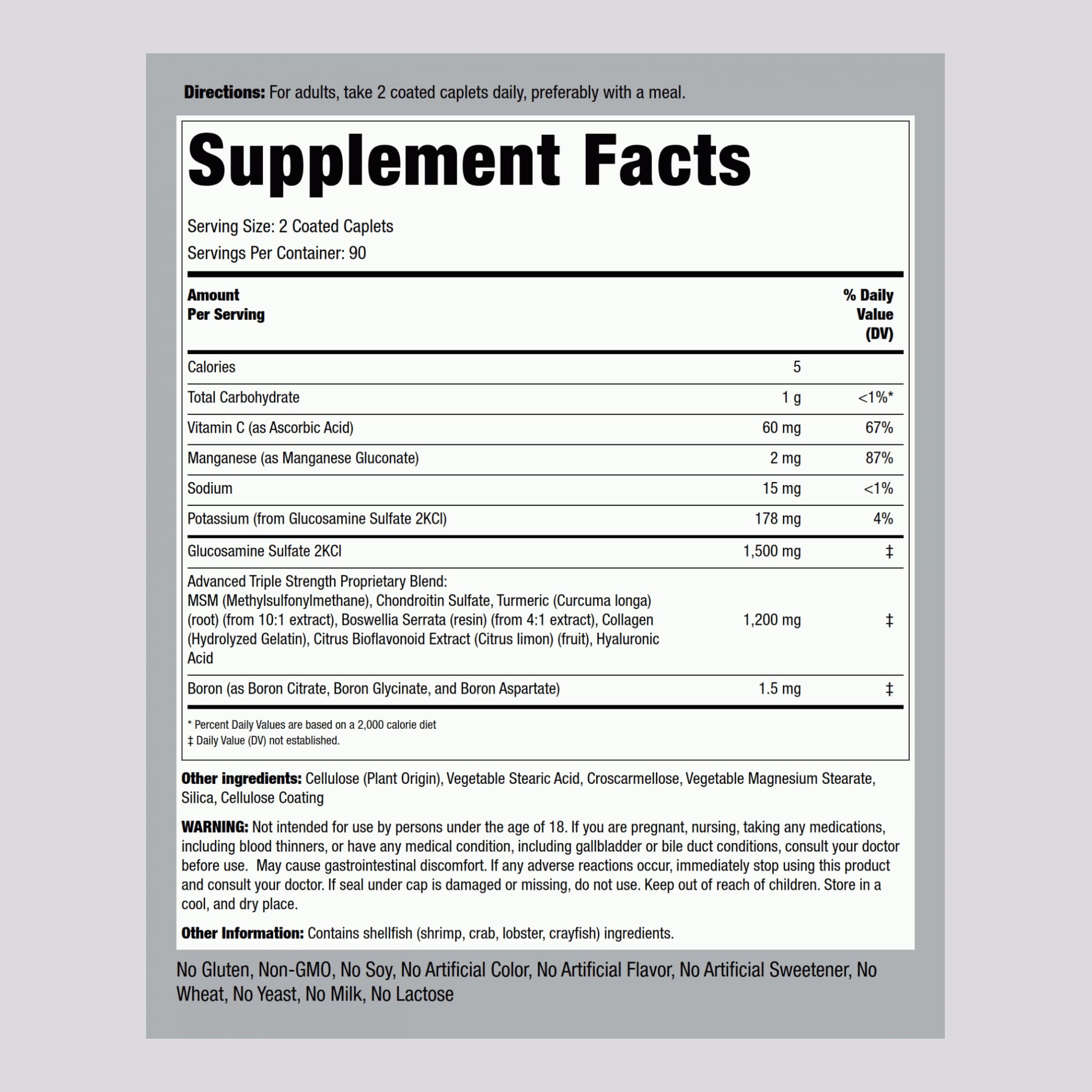 Product packaging label for Piping Rock supplement