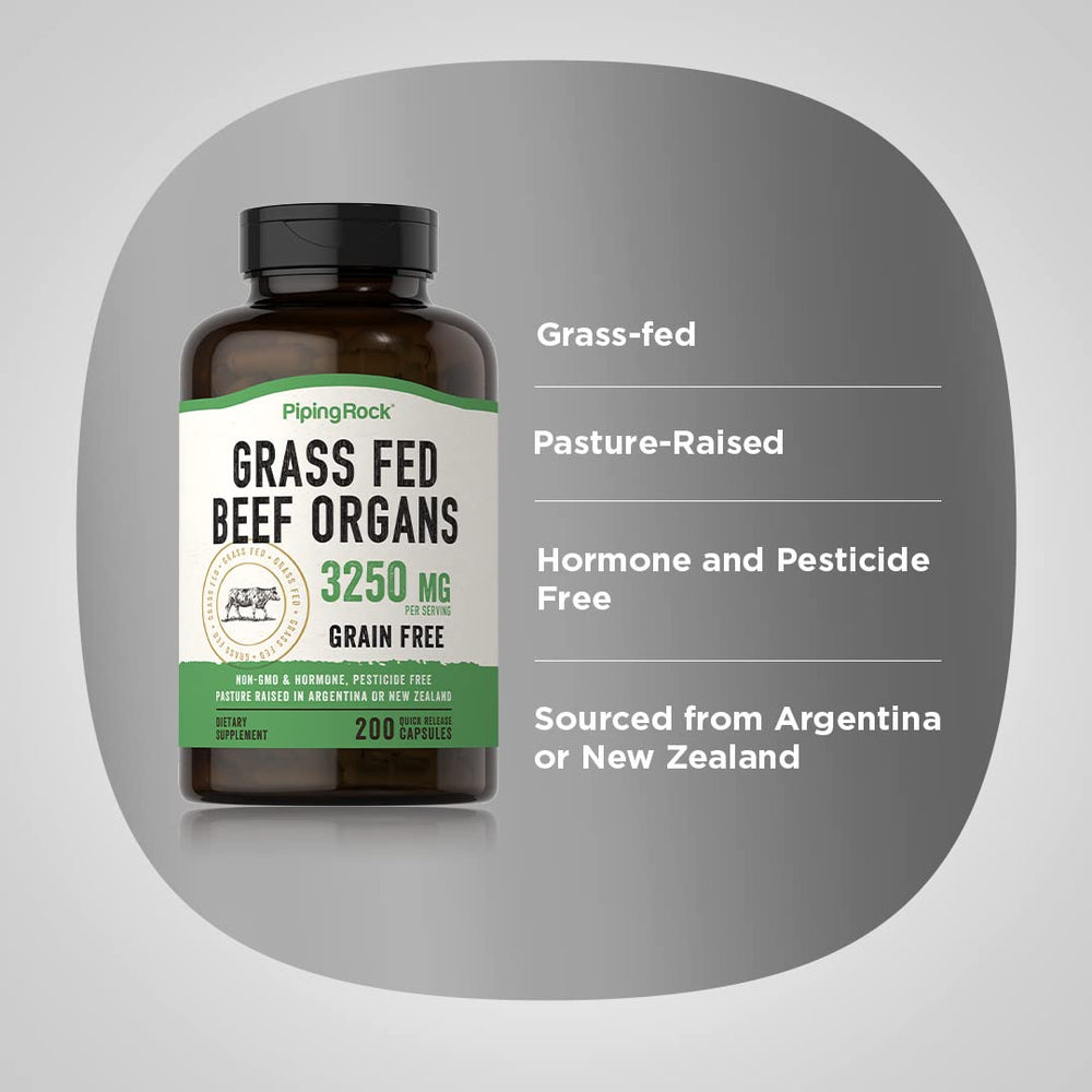 Packaging label showing Grass-Fed, Pasture Raised, Non-GMO and Gluten Free