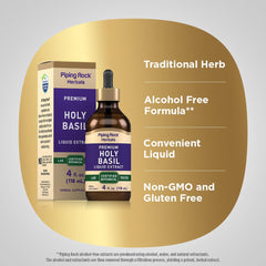 Piping Rock Holy Basil ingredients and purity seal