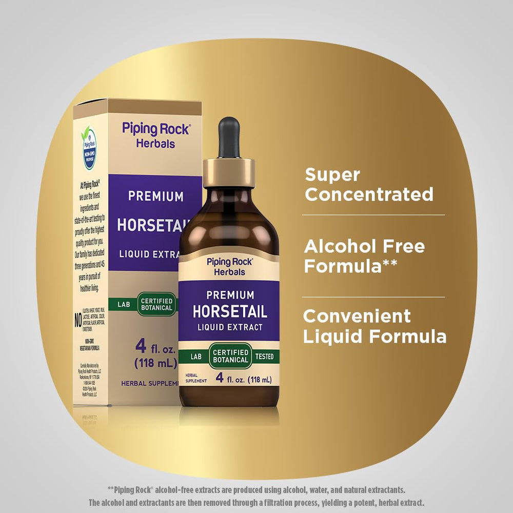 Laboratory testing seal on Horsetail Extract bottle