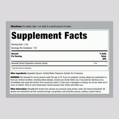 Close-up of Horsetail Extract label details