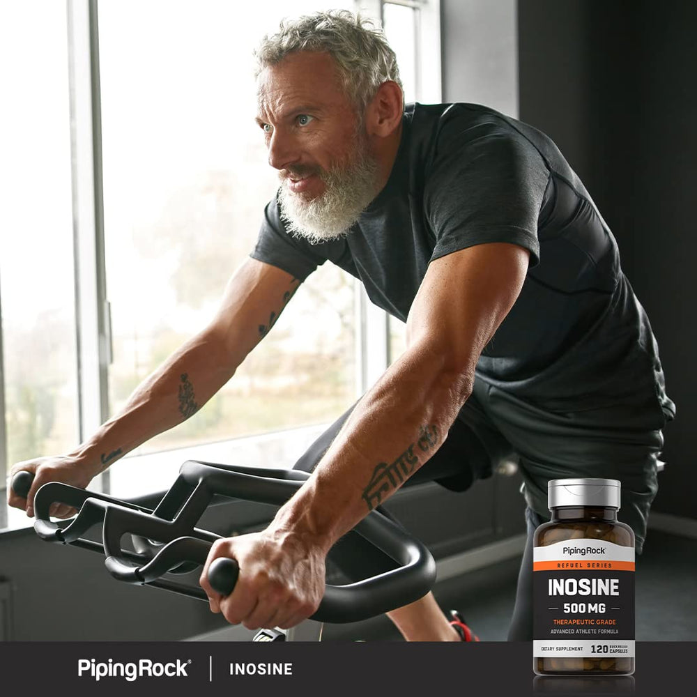 Piping Rock Inosine 500mg athlete-formula setup highlighting performance-oriented use.