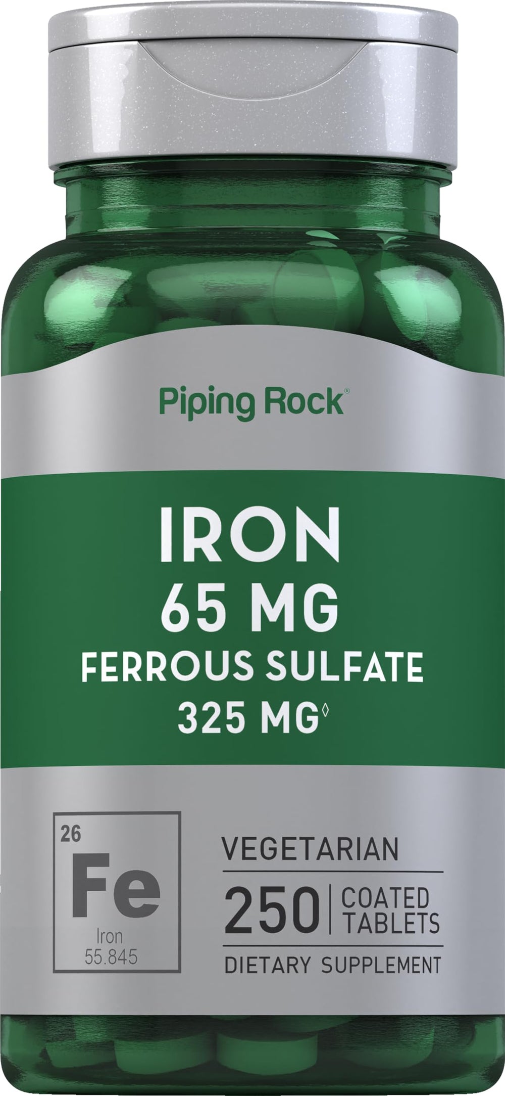 Piping Rock Iron Ferrous Sulfate 65 mg bottle