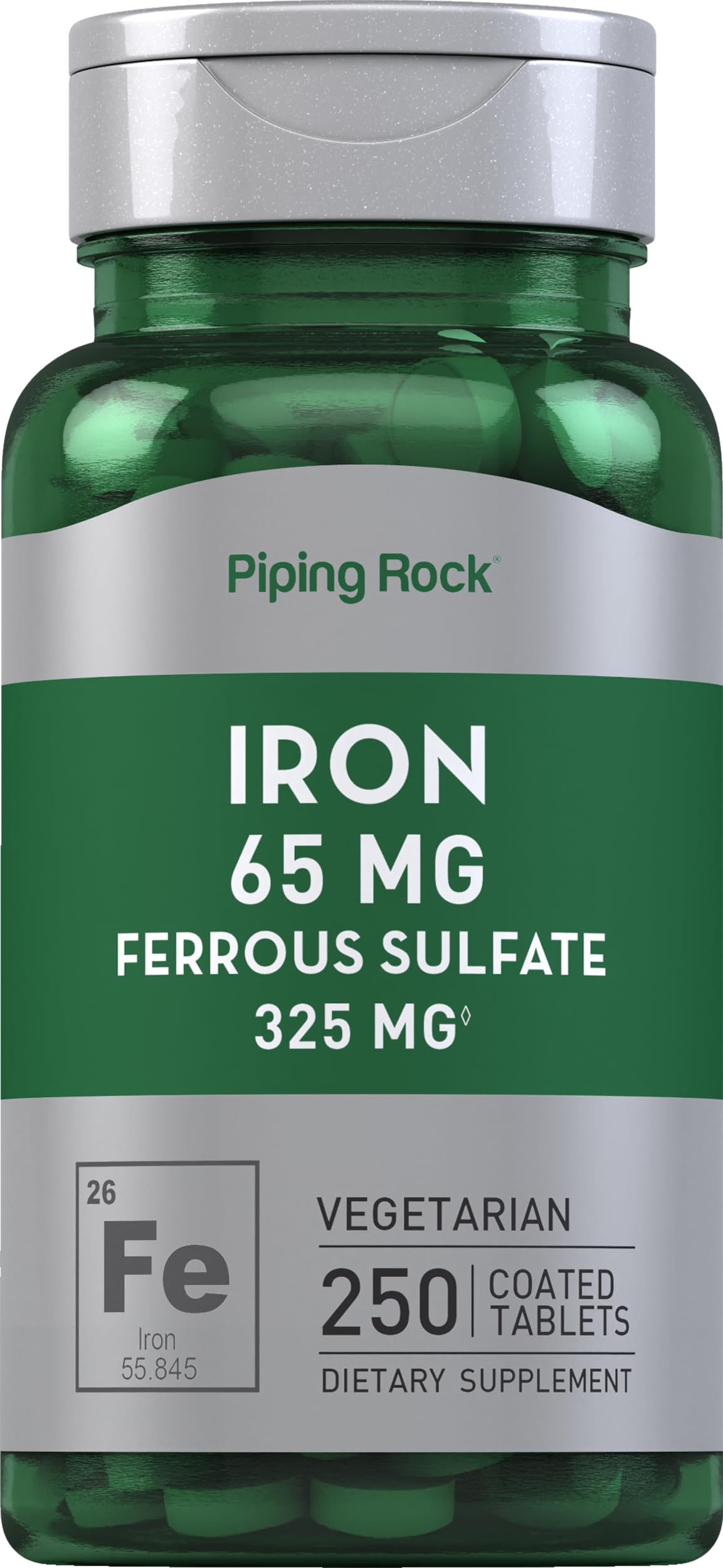 Piping Rock Iron Ferrous Sulfate 65 mg bottle