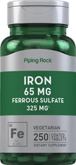 Piping Rock Iron Ferrous Sulfate 65 mg bottle
