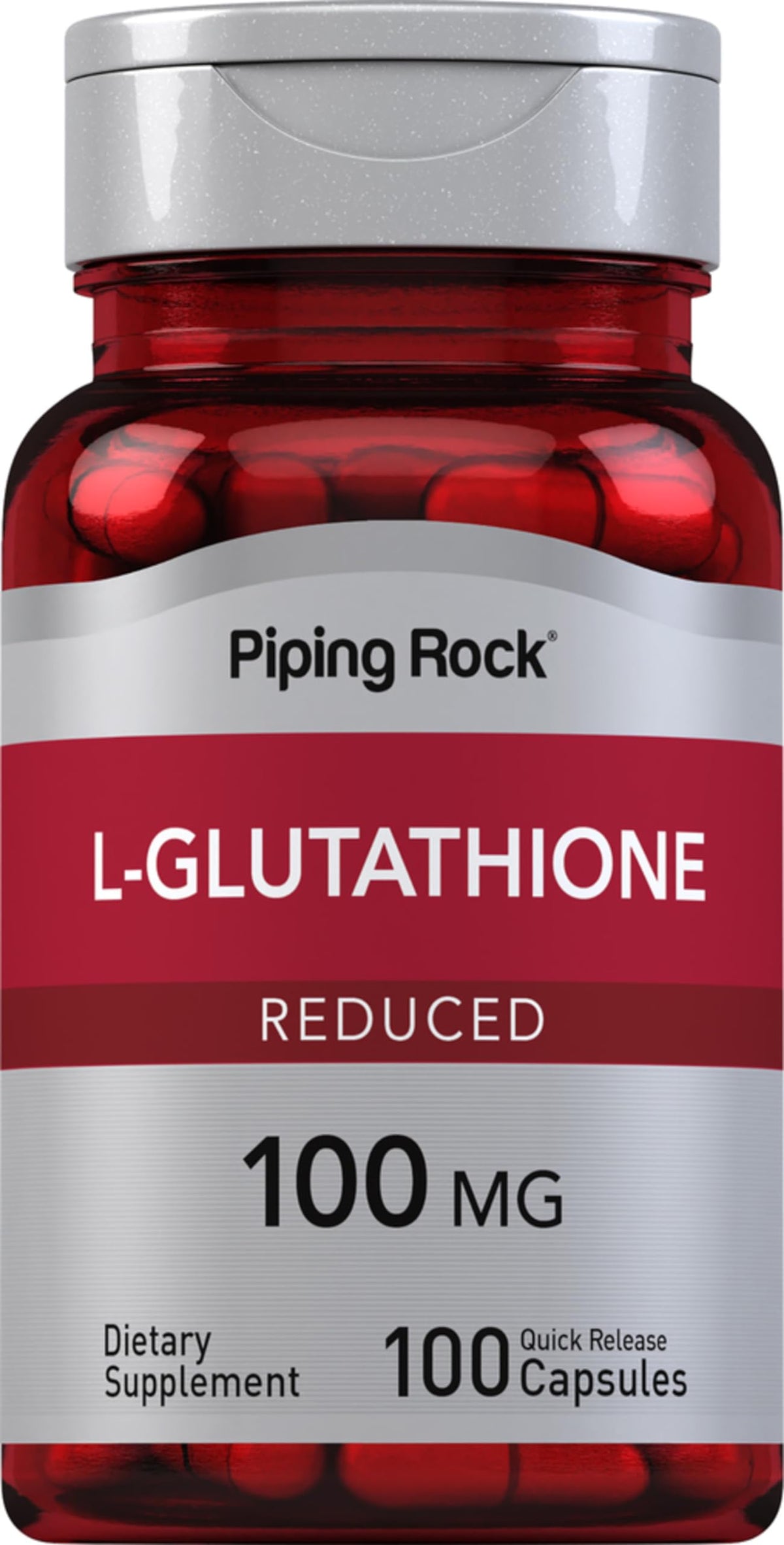 Piping Rock L-Glutathione supplement bottle label
