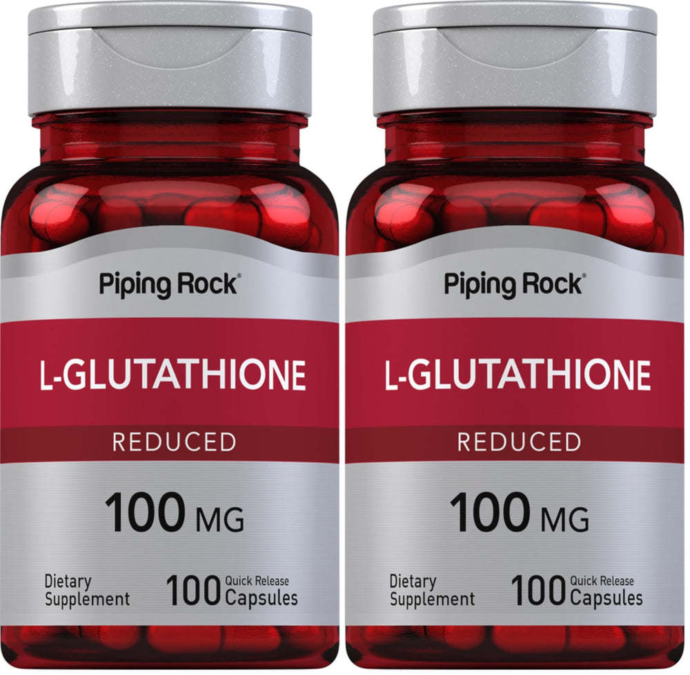 Piping Rock L-Glutathione Supplement bottle - 100 mg, 100 capsules (Pack of 2)