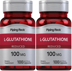 Piping Rock L-Glutathione Supplement bottle - 100 mg, 100 capsules (Pack of 2)