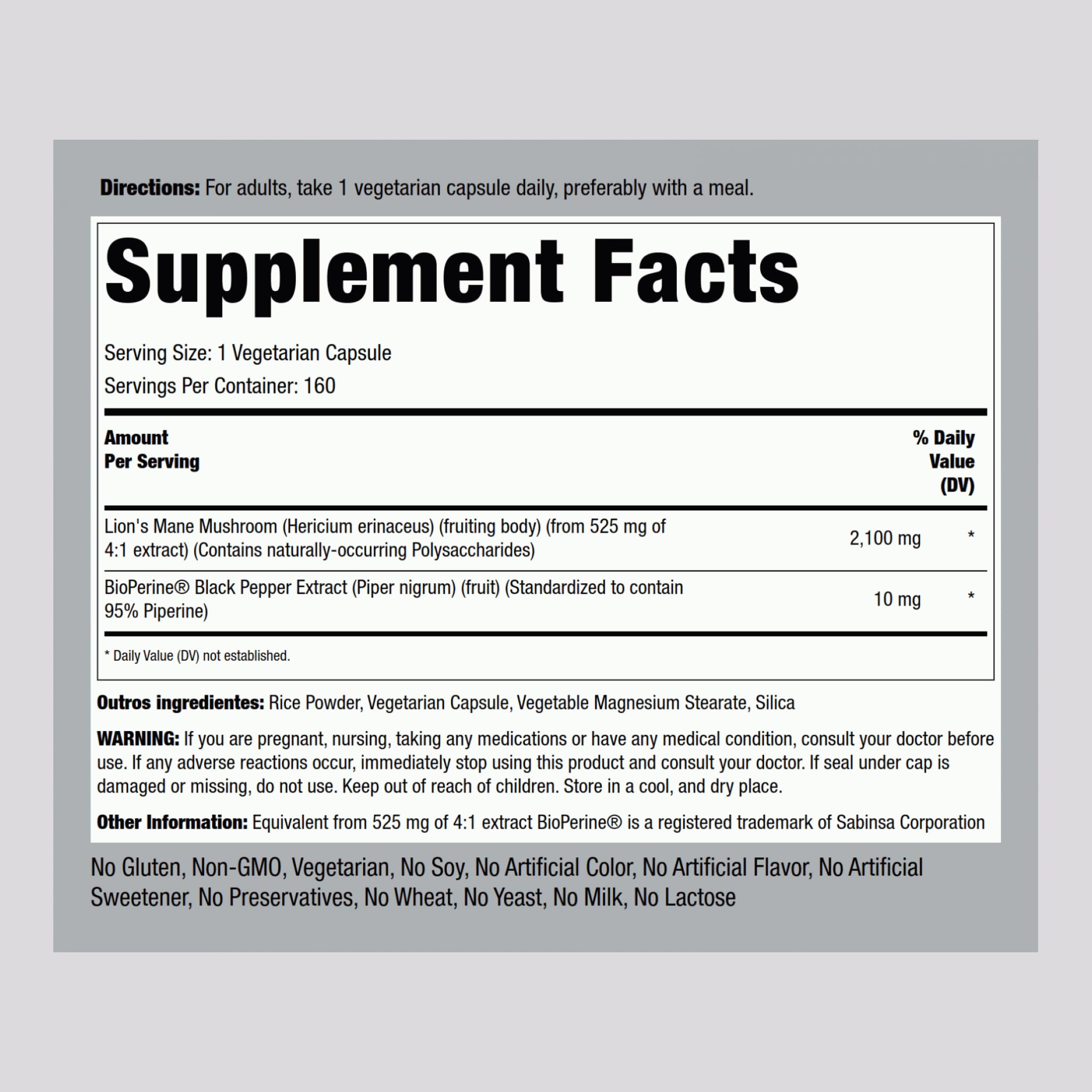 Close-up of Lion's Mane mushroom extract capsules