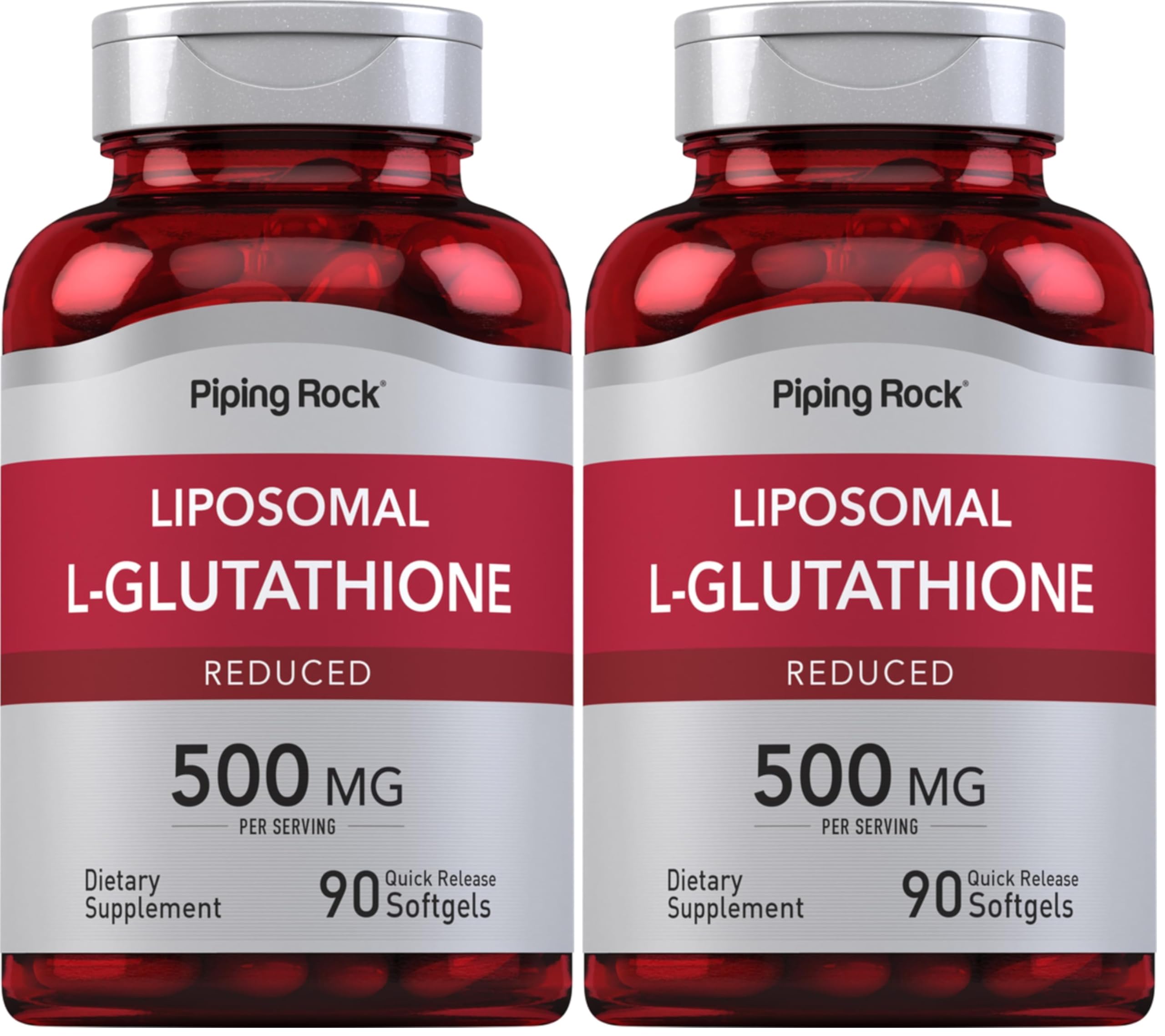 Piping Rock Liposomal Glutathione 500mg bottle front view