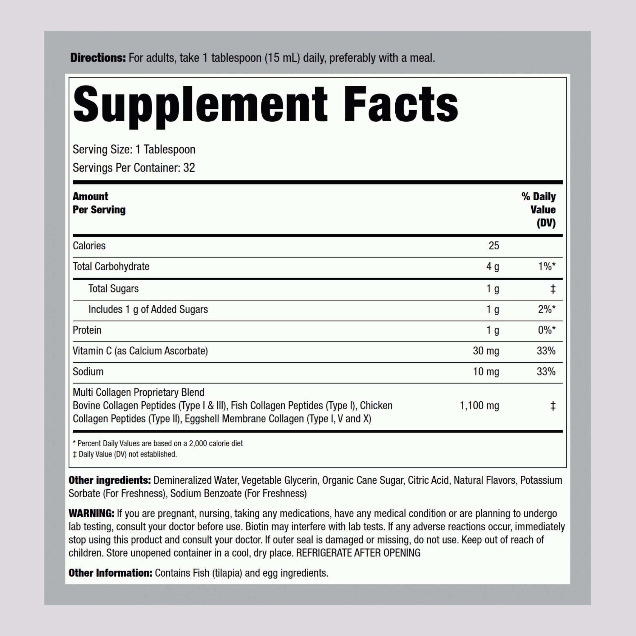 Bottle label shows 1,100 mg per serving