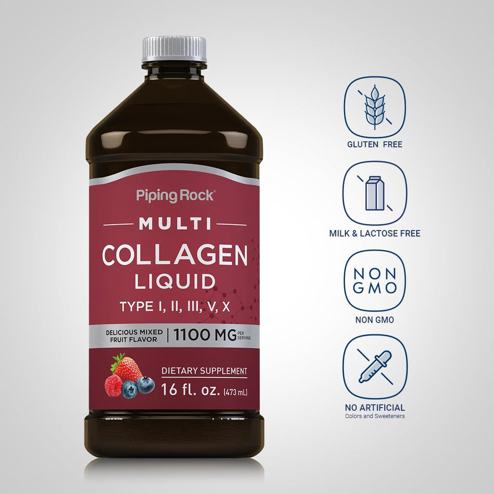 Front view of Piping Rock Liquid Collagen packaging