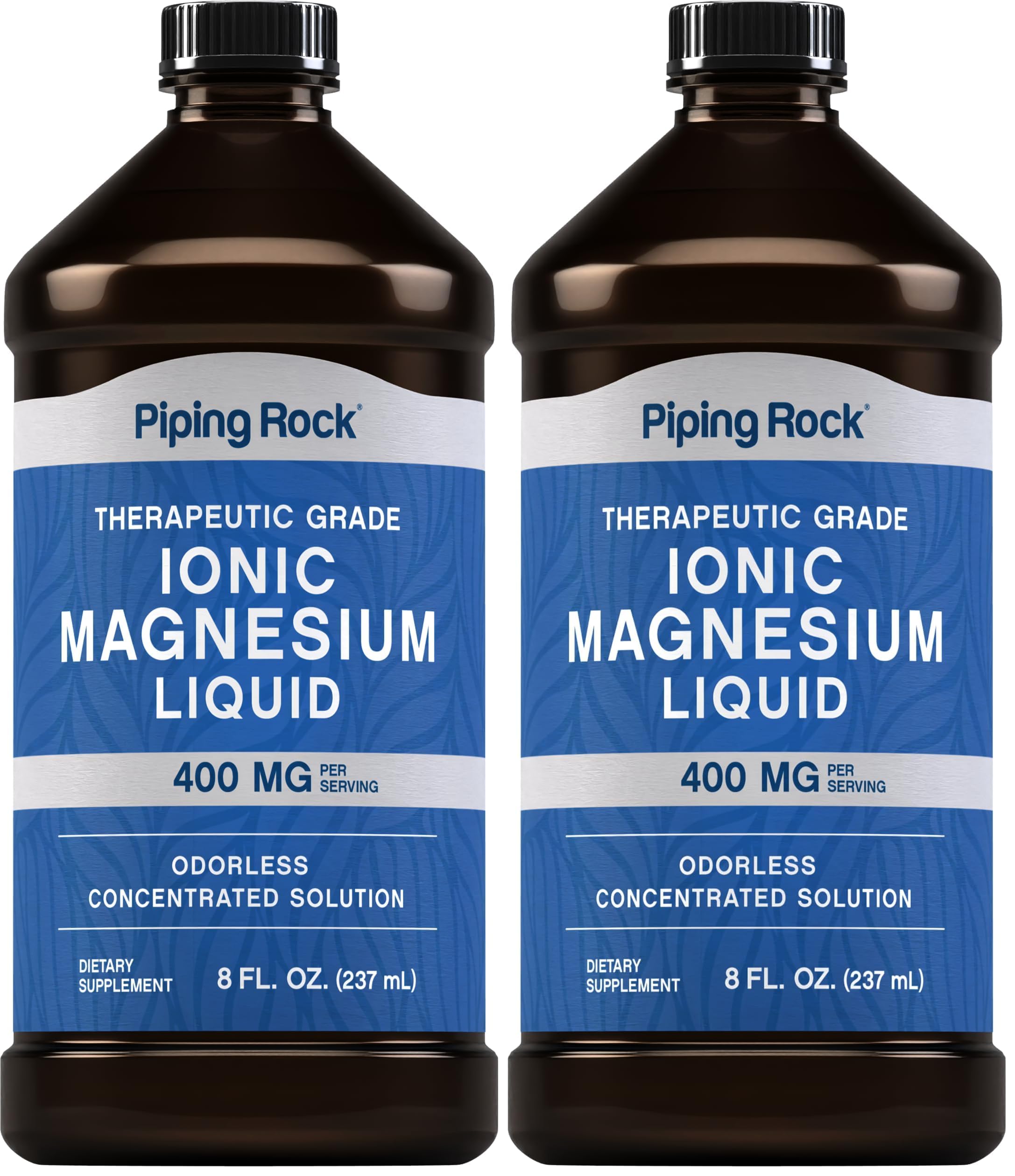 Piping Rock Liquid Ionic Magnesium 400 mg per serving bottle, 8 oz, Pack of 2 - front view