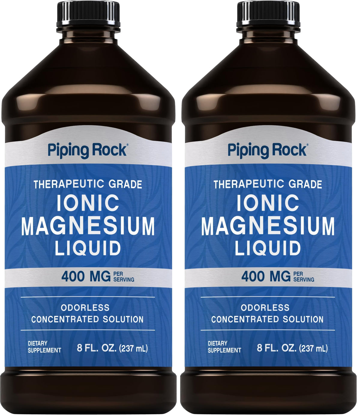 Piping Rock Liquid Ionic Magnesium 400 mg per serving bottle, 8 oz, Pack of 2 - front view