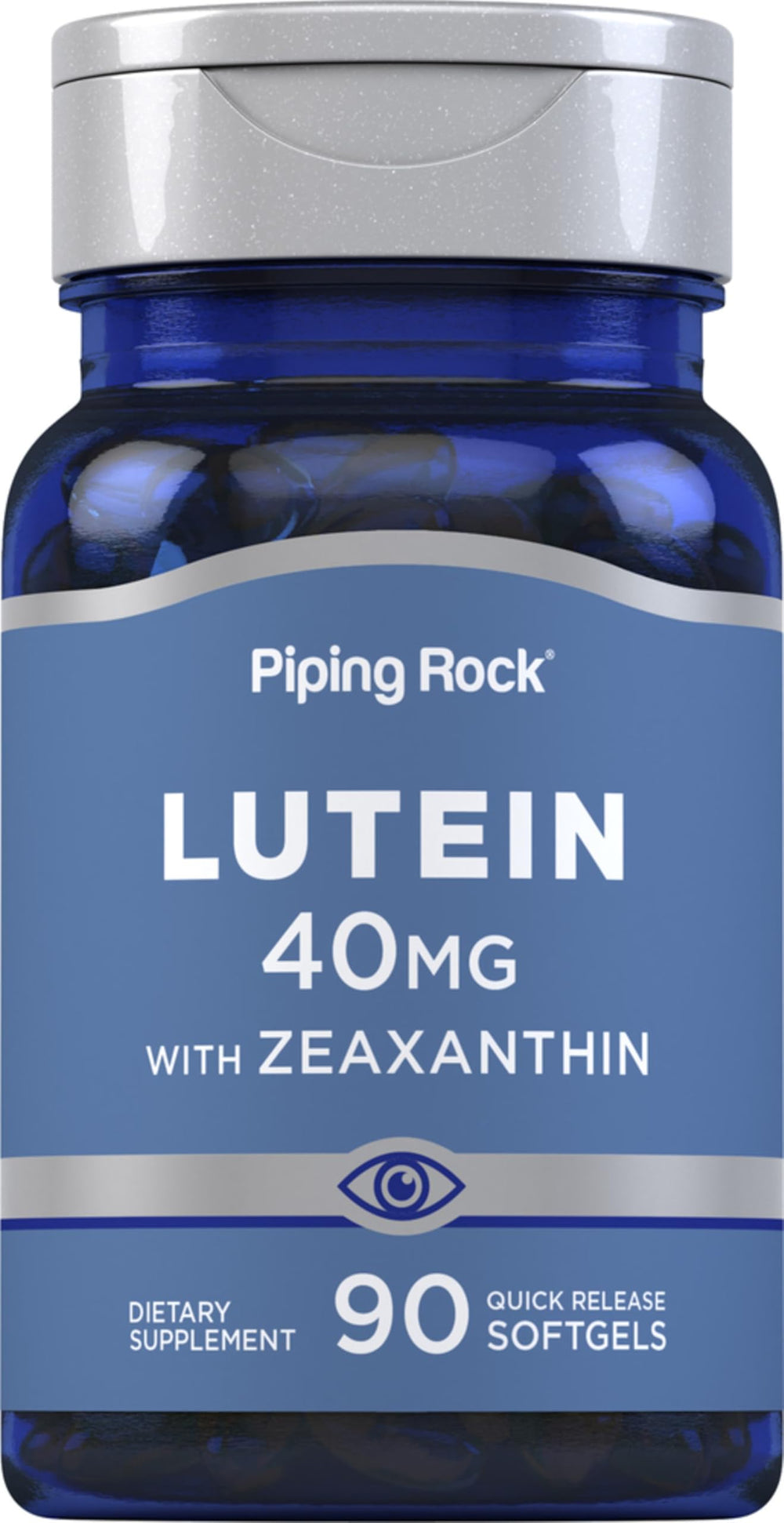 Front view of Piping Rock Lutein with Zeaxanthin 40mg bottle