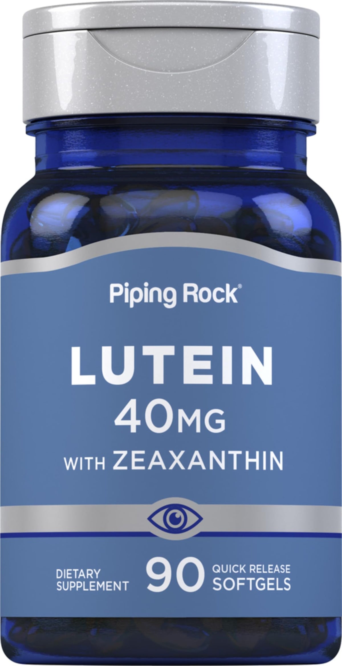Front view of Piping Rock Lutein with Zeaxanthin 40mg bottle