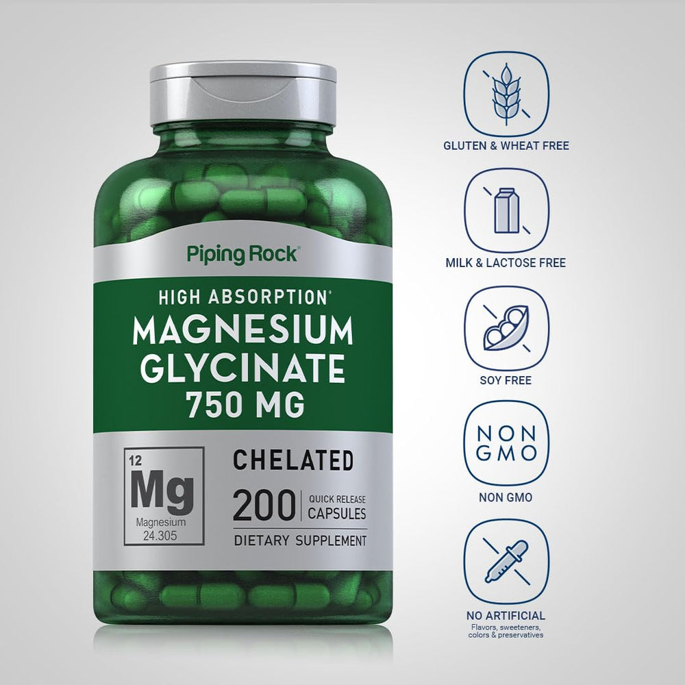 Chelated magnesium glycinate capsules designed for high absorption
