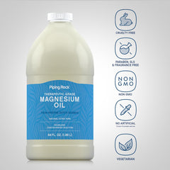 Close-up of Piping Rock Magnesium Oil bottle