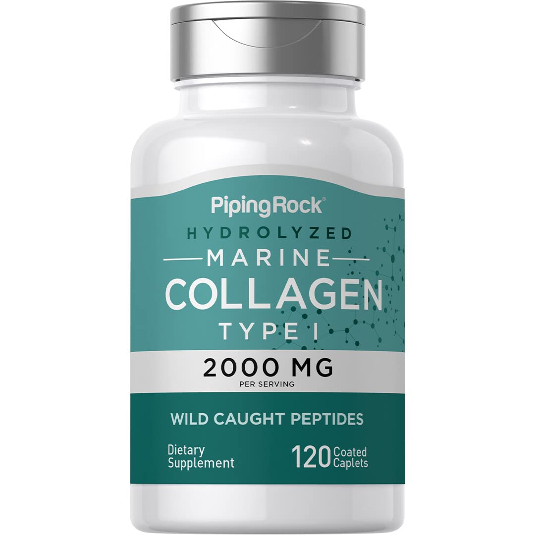Front of the Piping Rock Marine Collagen Peptides Pills bottle