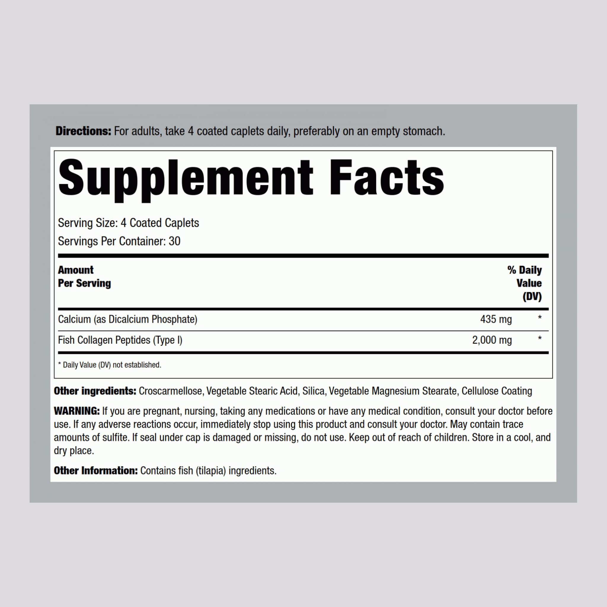 Wild caught marine collagen type 1 peptide capsules