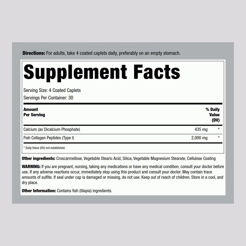 Wild caught marine collagen type 1 peptide capsules