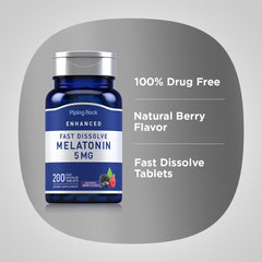 Piping Rock Melatonin 5mg Berry flavor label