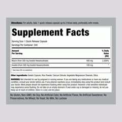 Front view of Piping Rock Niacin 500mg bottle with label