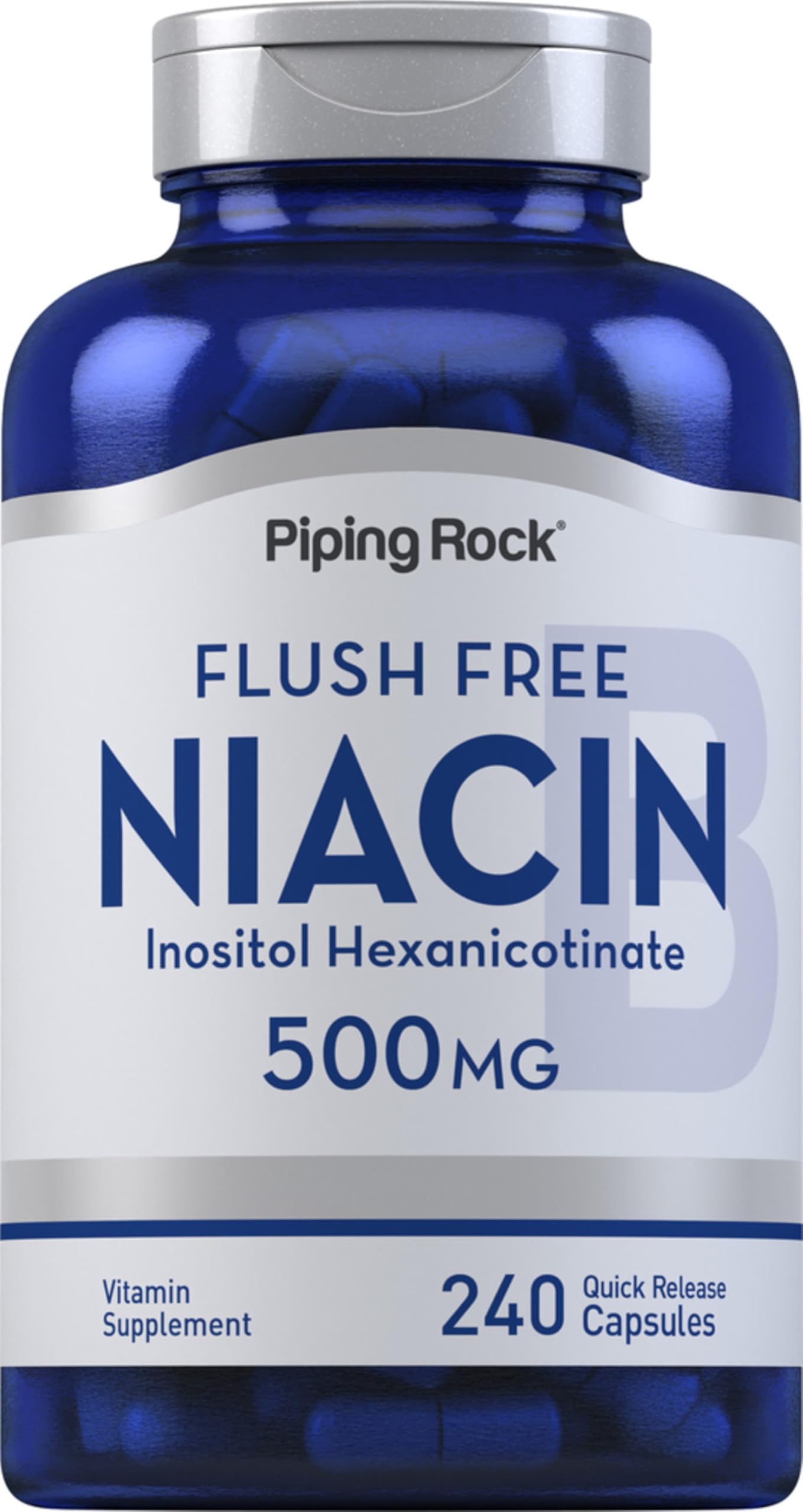Piping Rock Niacin 500mg capsules bottle – hero image