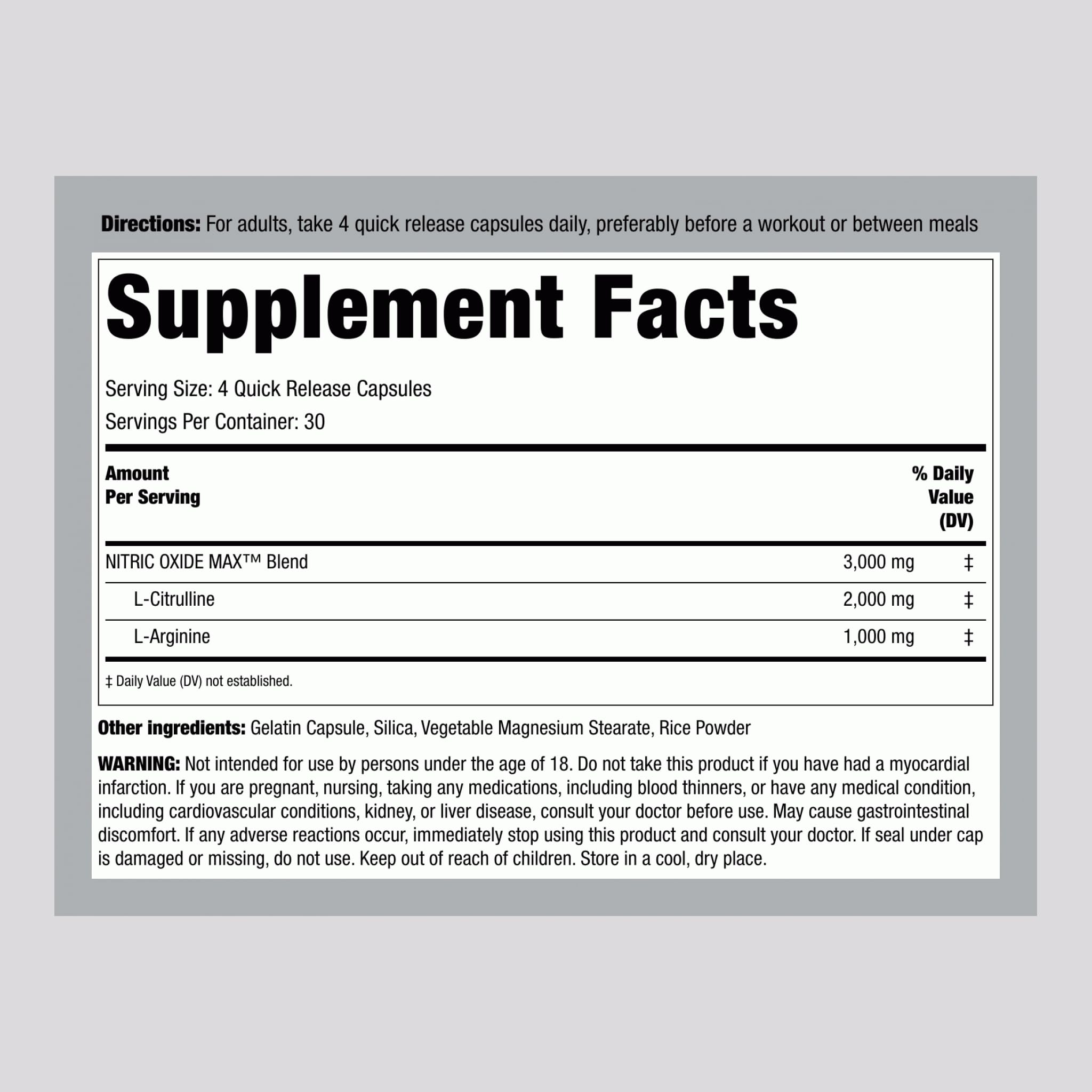 Piping Rock bottle back with ingredient highlights.