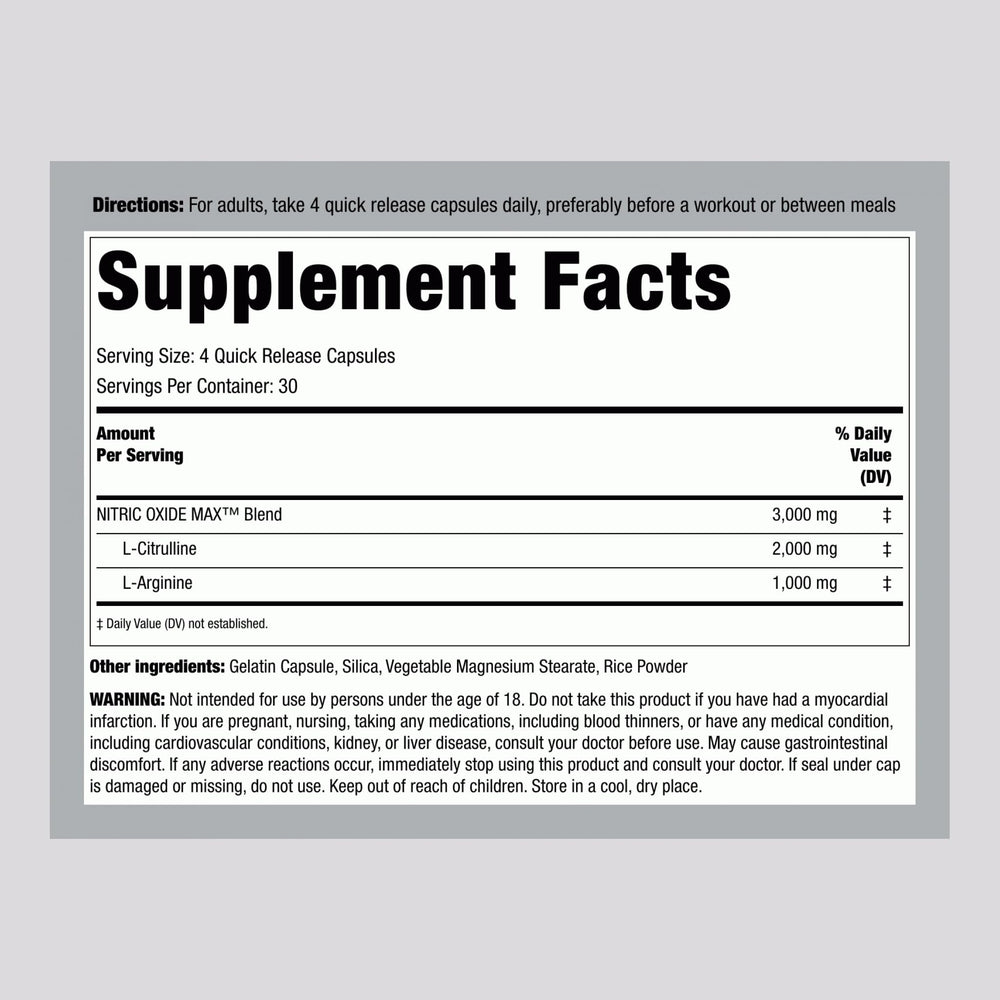Piping Rock bottle back with ingredient highlights.