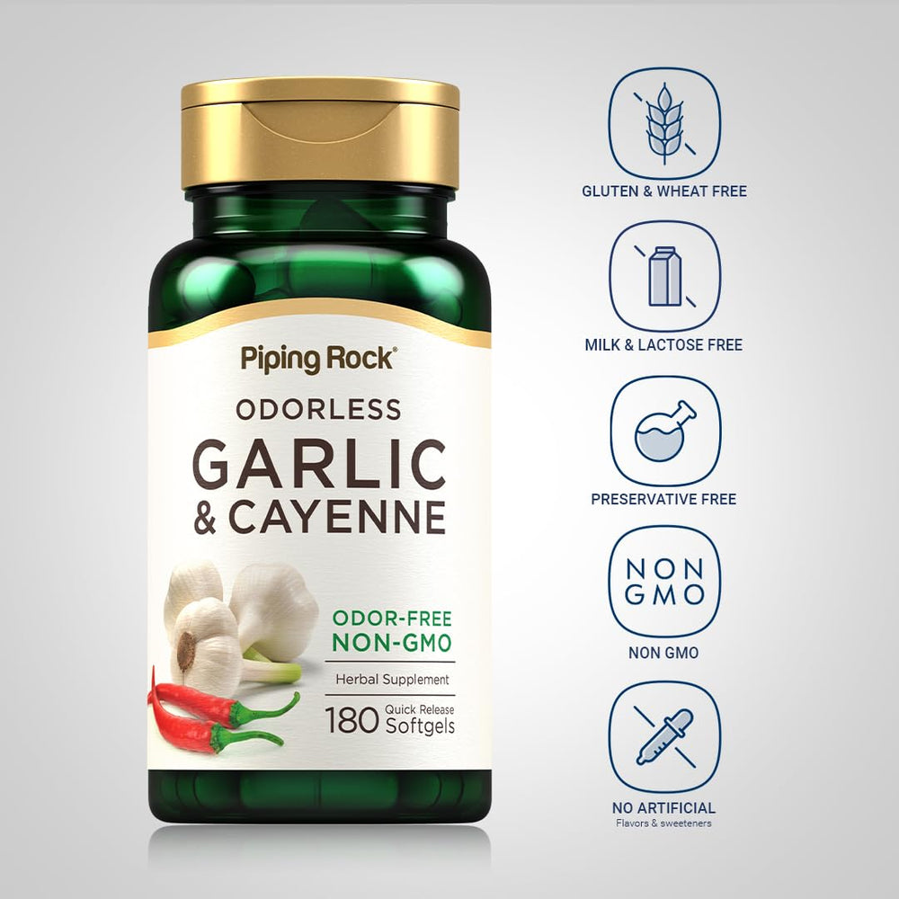 Ingredients display featuring Allium Sativum and cayenne extract