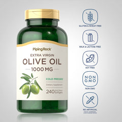Organic extra virgin olive oil softgel capsules in bottle