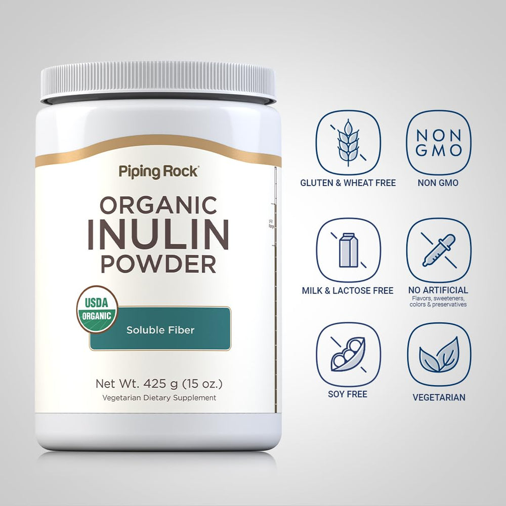 Inulin powder container on kitchen counter