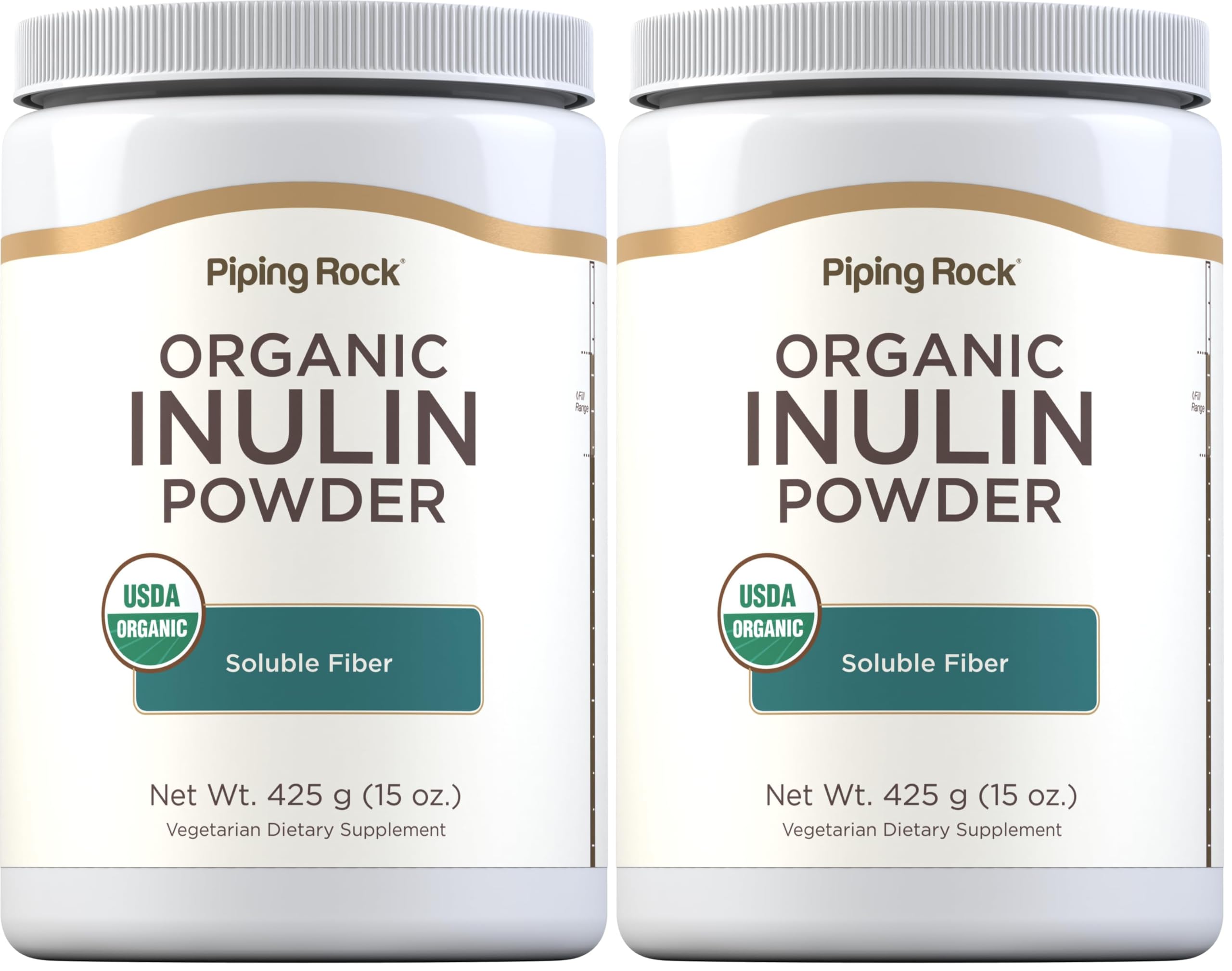 Piping Rock Organic Inulin Powder 15 oz two-pack main product image