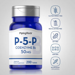 P5P vitamin B6 tablets in bottle