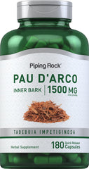 Piping Rock PAU D'Arco capsules 1500 mg per serving with 180 pills, inner bark