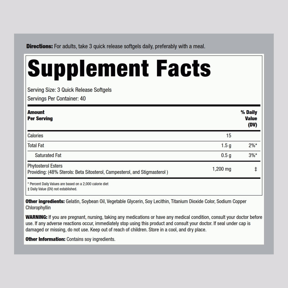 Piping Rock Plant Sterols softgels close-up highlighting easy daily supplementation.