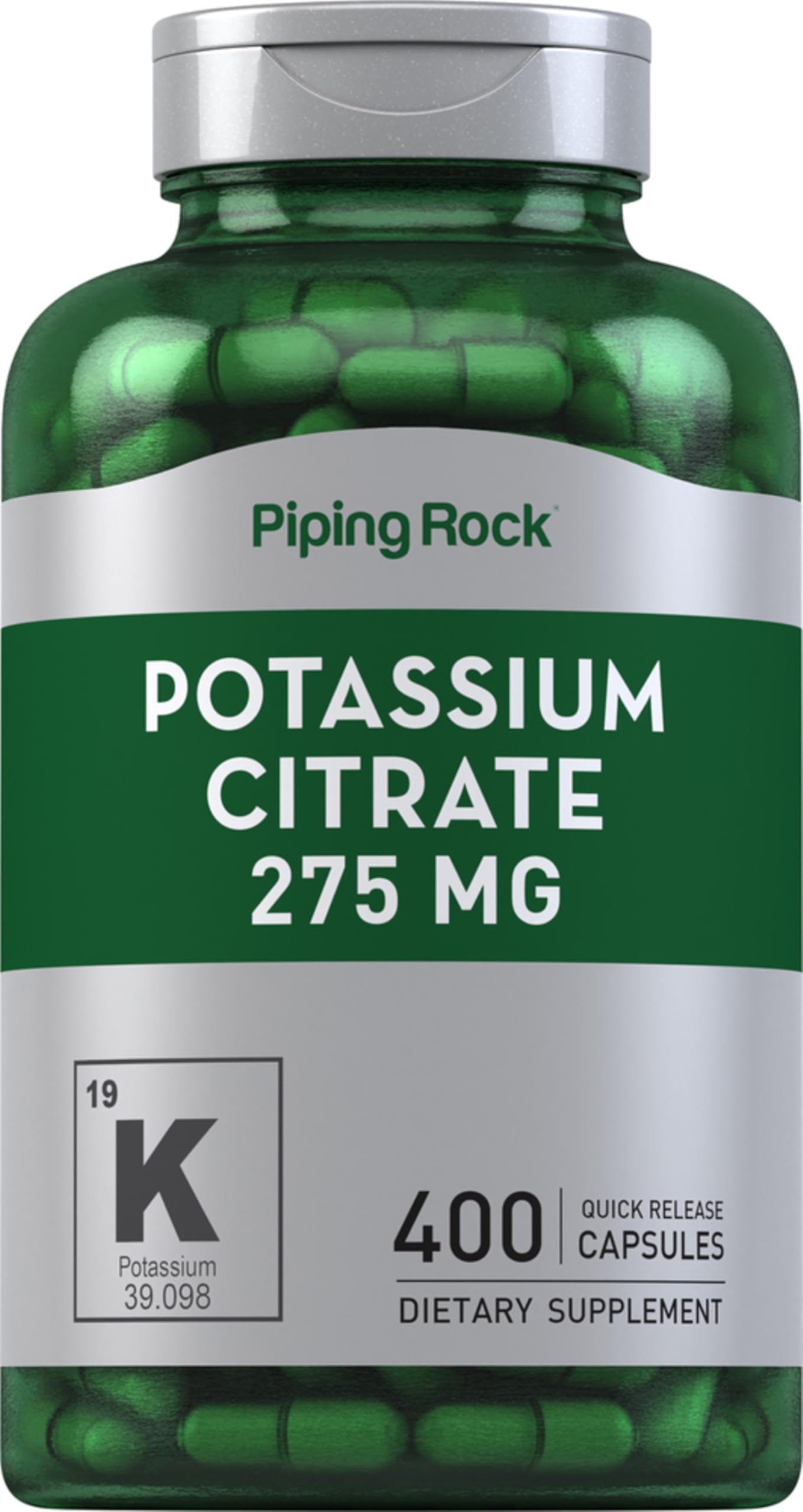 Piping Rock Potassium Citrate bottle with 400 capsules