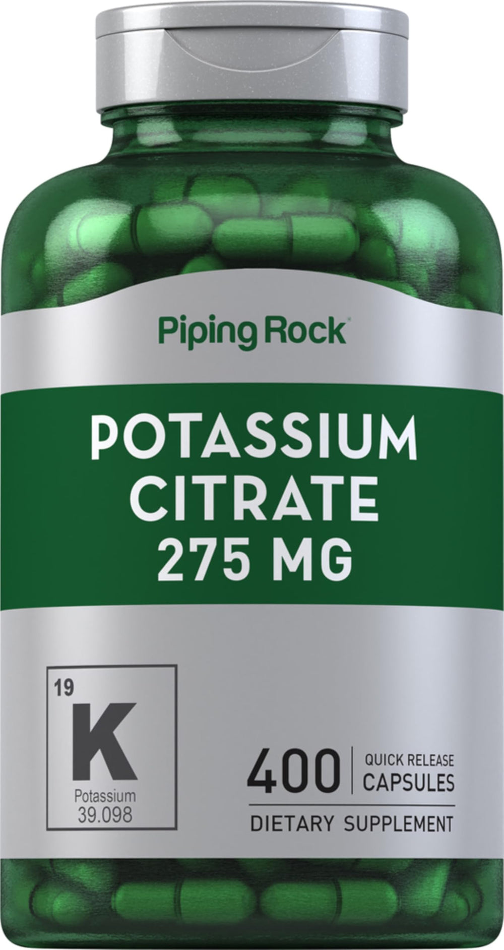 Piping Rock Potassium Citrate bottle with 400 capsules