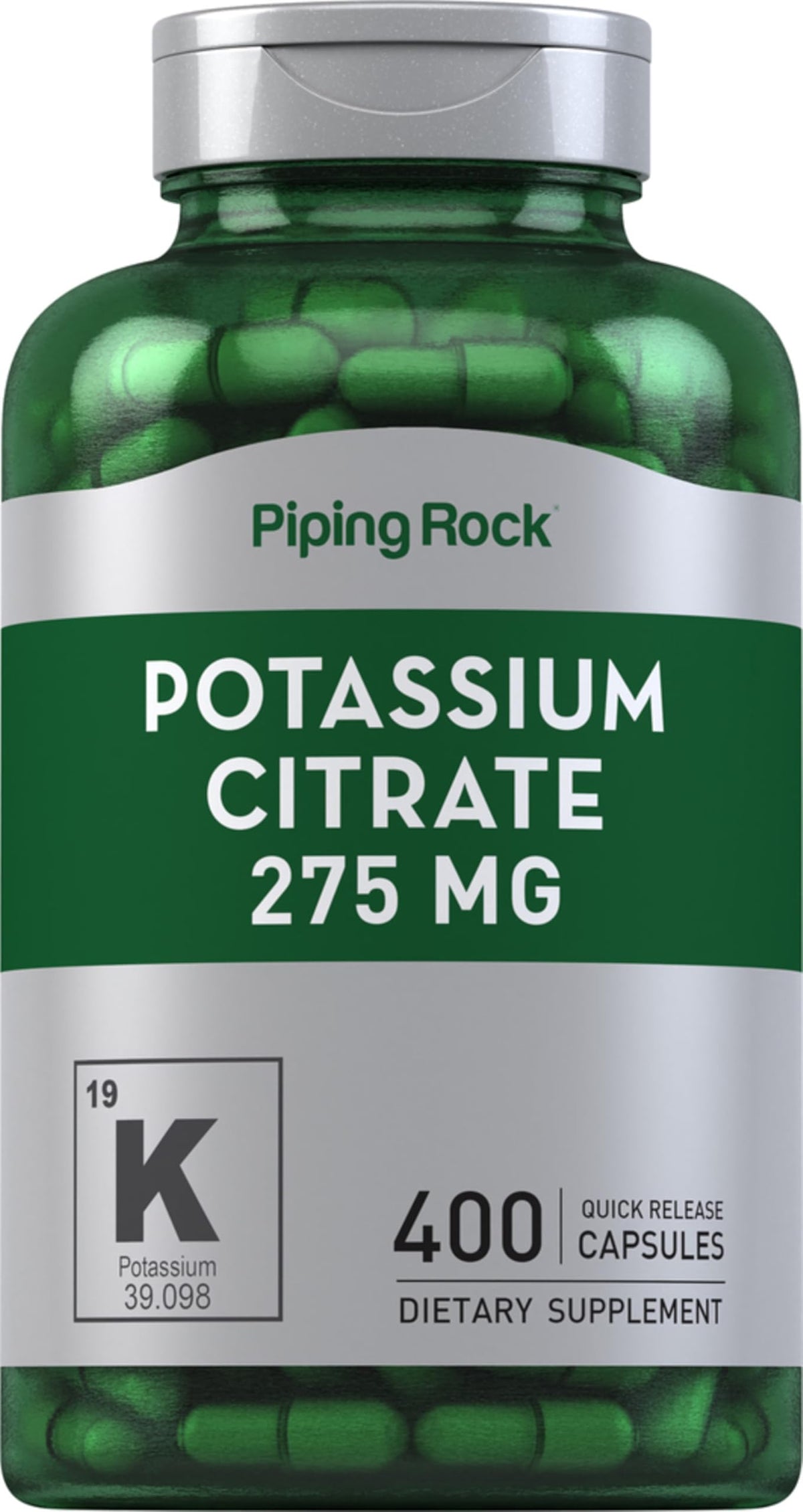 Piping Rock Potassium Citrate bottle with 400 capsules