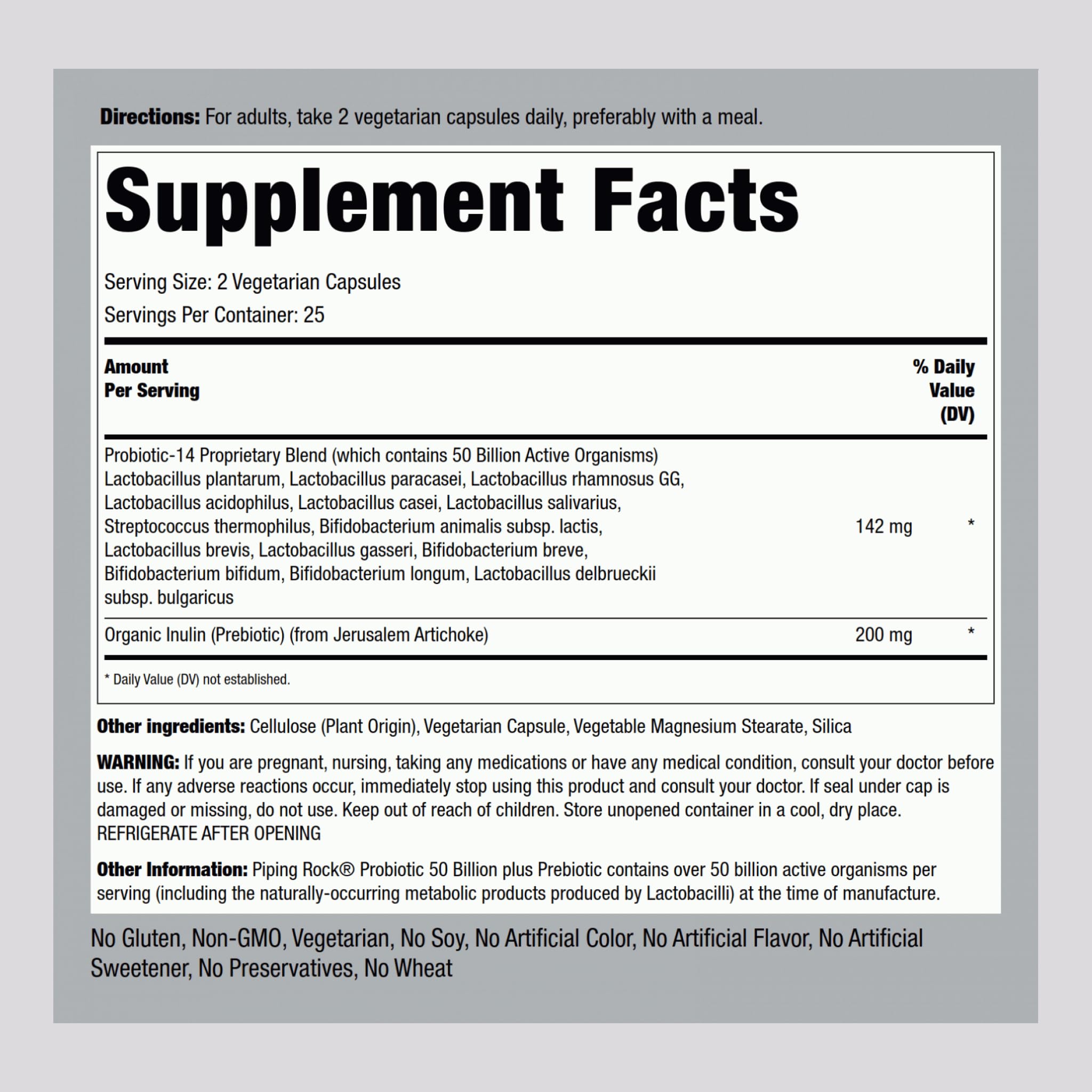 Piping Rock probiotic 14-strain blend highlights diversity for gut health